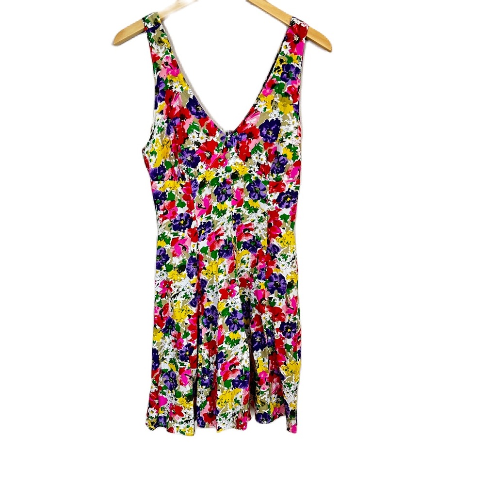 Selections Vintage 90s Flower Floral Strap Mini Dress Women’s Medium‎
